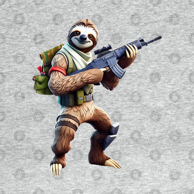 Fortnite-inspired sloth design by The Artful Barker